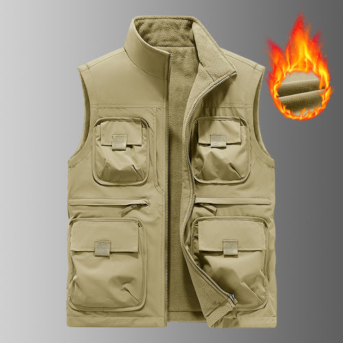 Herren Gefütterte Utility‑Weste mit Fleece‑Innenfutter und Mehrfachtaschen Nord Taschen