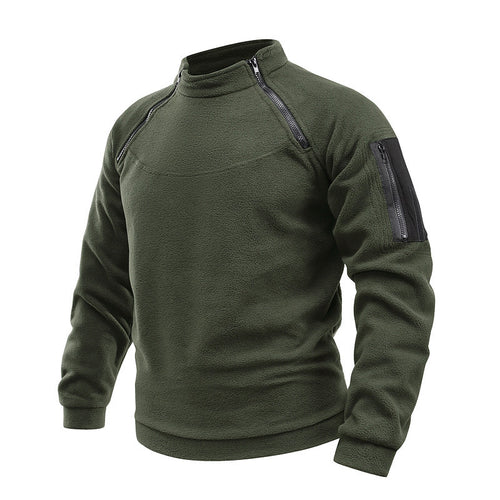 Herren Thermo-Tactical-Sweatshirt mit Fleece-Innenfutter, Reißverschluss-Schultern & Armtasche Nord Taschen