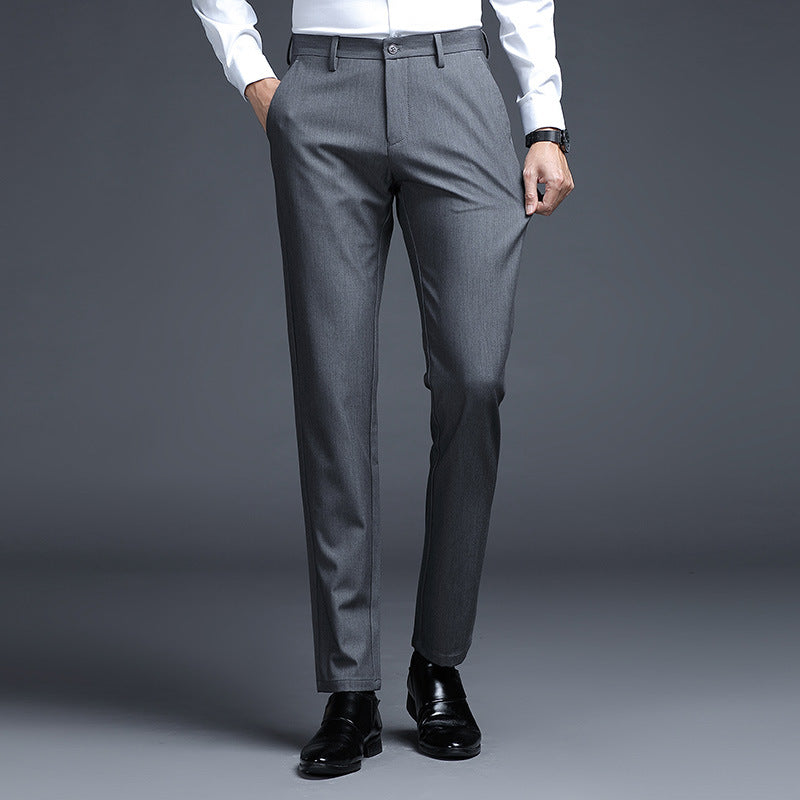 Herren Formelle Slim-Fit Anzughose mit Stretchbund und Bügelfalte Nord Taschen