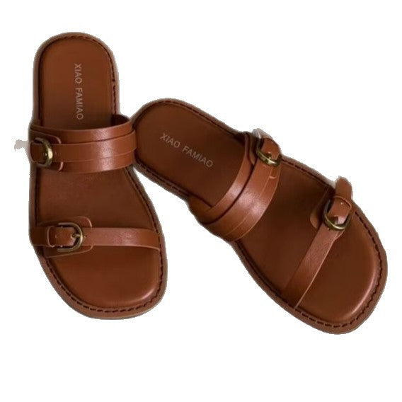Damen elegante Komfort-Pantoletten mit verstellbarem Riemen und ergonomischer Sohle