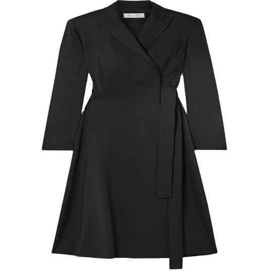 Damen Wickel‑Midikleid‑Mantel im Tailoring mit Schalkragen und Bindegürtel Nord Taschen