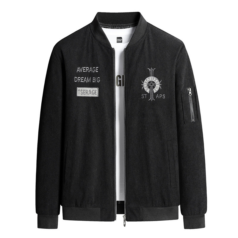 Herren Modische Bomberjacke mit Stickerei Nord Taschen