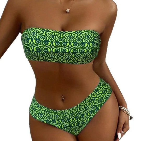 Damen Bandeau-Bikini mit elegantem Muster Nord Taschen