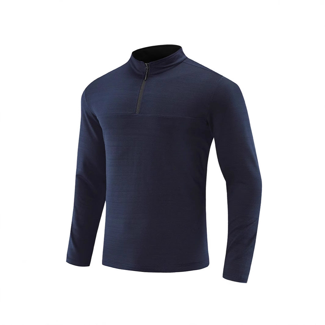 Herren Funktions-Halbzip-Langarmshirt mit Stehkragen und atmungsaktivem Stretchmaterial Nord Taschen