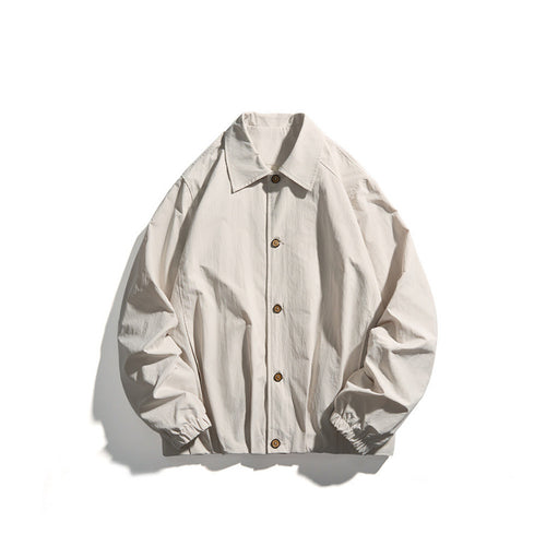 Unisex Leichtes Overshirt-Jacke im Boxy-Cut mit Hemdkragen und elastischen Ärmelbündchen Nord Taschen