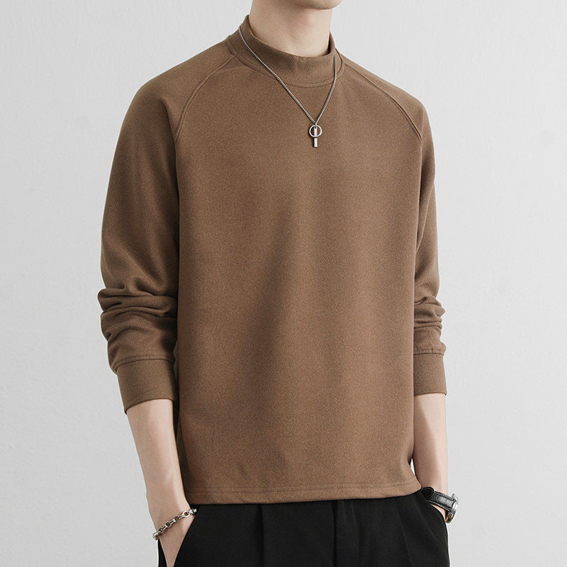 Herren Minimalistisches Mockneck-Sweatshirt aus Tech‑Fleece mit Raglanärmeln Nord Taschen