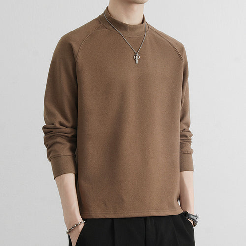 Herren Minimalistisches Mockneck-Sweatshirt aus Tech‑Fleece mit Raglanärmeln Nord Taschen