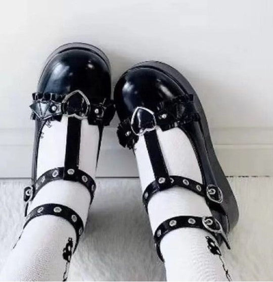 Damen Modische Mary Jane Schuhe mit verstellbaren Riemen und dekorativen Schnallen Nord Taschen