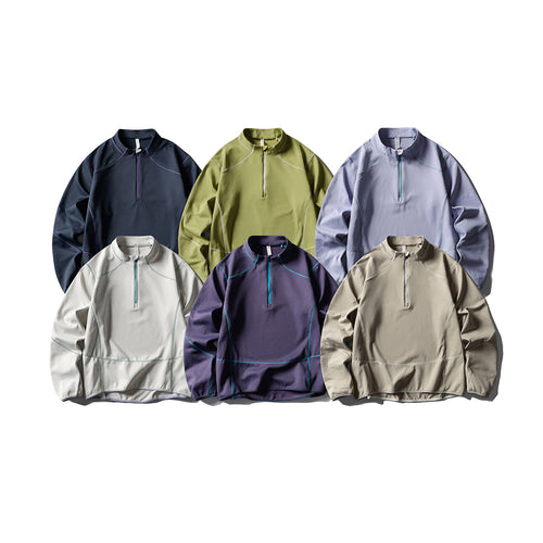 Unisex Halbzip-Fleecepullover mit Stehkragen, Flachnähten und verstellbarem Saum Nord Taschen