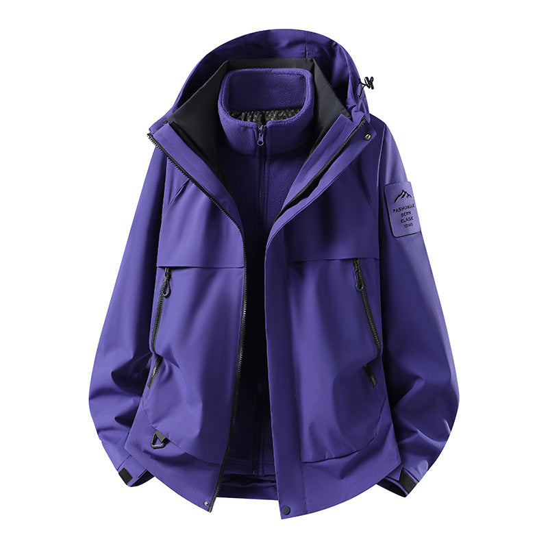 Herren modulare wasserdichte Outdoorjacke mit herausnehmbarer Fleece-Innenjacke, Kapuze und Reißverschlusstaschen Nord Taschen