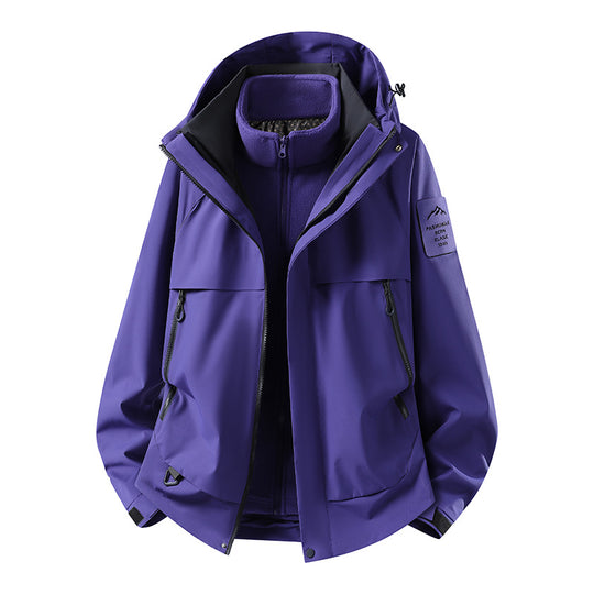 Herren modulare wasserdichte Outdoorjacke mit herausnehmbarer Fleece-Innenjacke, Kapuze und Reißverschlusstaschen Nord Taschen