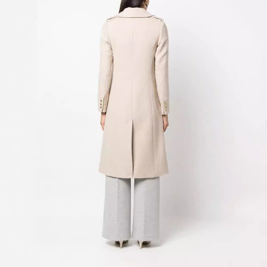 Damen Midilanger Doppelreihiger Tailoring‑Mantel mit taillierter Nahtführung und Zierriegeln Nord Taschen