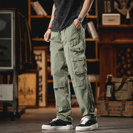 Herren Lässige Cargohose im Utility-Look mit Tunnelzugbund, Multifachtaschen und Kniepaneelen Nord Taschen
