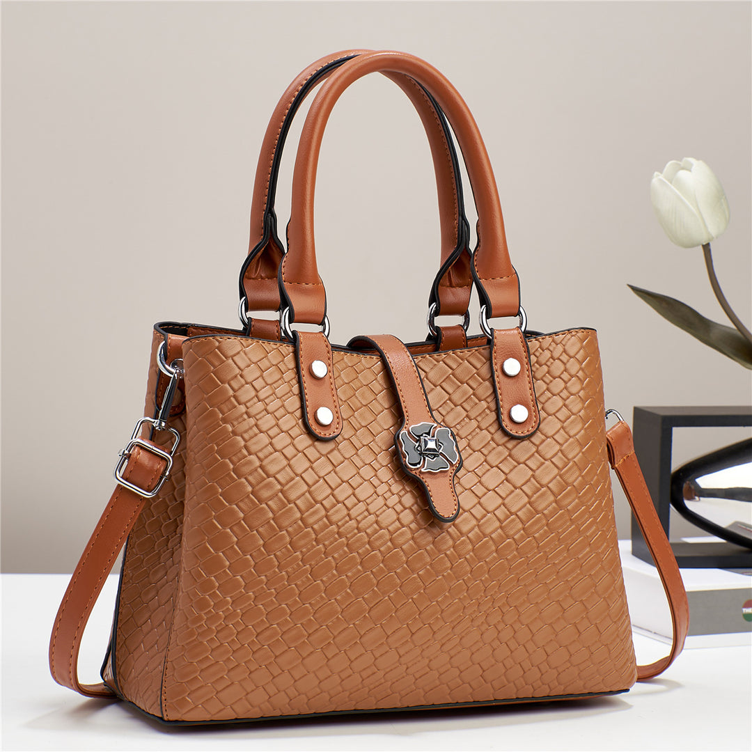 Damen elegante Handtasche mit geflochtenem Design und abnehmbaren Tragegurt Nord Taschen