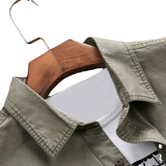 Herren Longline Canvas-Overshirt im Utility-Stil mit Brustpattentaschen Nord Taschen