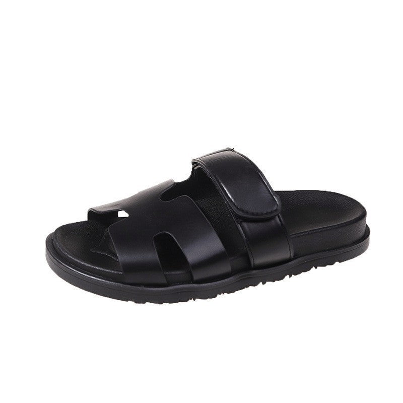 Damen bequeme Kunstleder-Sandalen mit verstellbaren Riemen