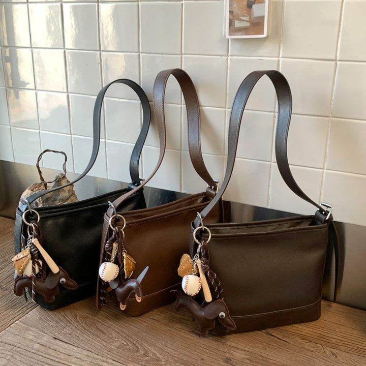 Damen praktische Schultertasche mit abnehmbarem Anhänger Nord Taschen