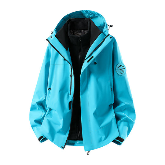 Herren zweilagige Softshell-Outdoorjacke mit herausnehmbarem Fleecefutter und verstellbarer Kapuze Nord Taschen