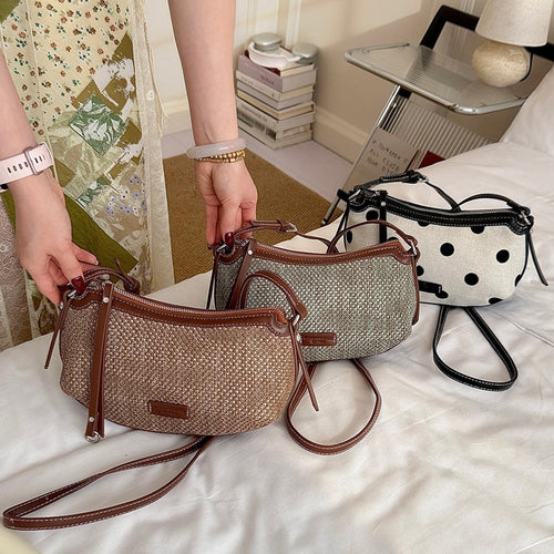Damen Umhängetasche mit elegantem gewebtem Design und abnehmbarem Schulterriemen Nord Taschen