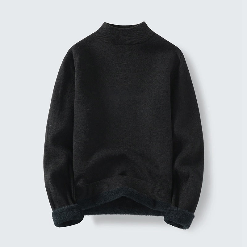 Damen Feinstrick-Mockneck-Pullover mit wärmendem Fleece-Innenfutter und umgeschlagenen Teddy-Bündchen Nord Taschen