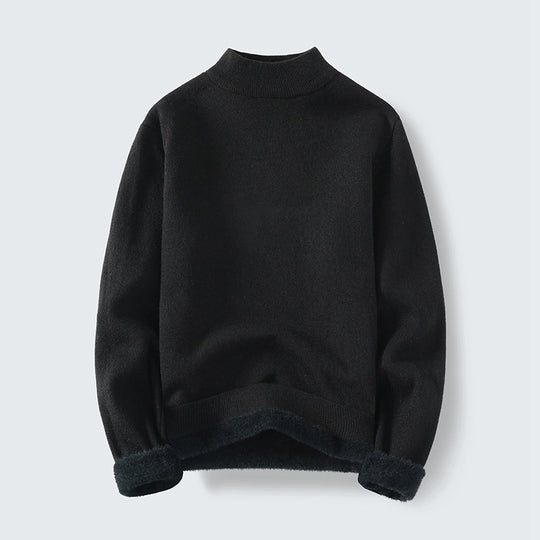 Damen Feinstrick-Mockneck-Pullover mit wärmendem Fleece-Innenfutter und umgeschlagenen Teddy-Bündchen Nord Taschen