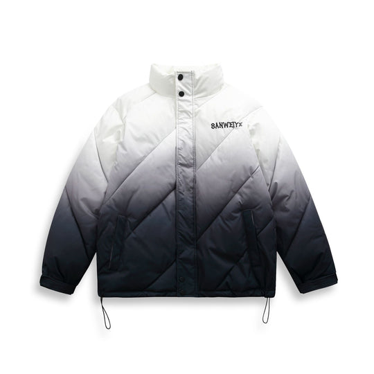 Unisex Kurz geschnittene wattierte Jacke mit Ombre‑Verlauf und diagonal gesteppter Struktur Nord Taschen