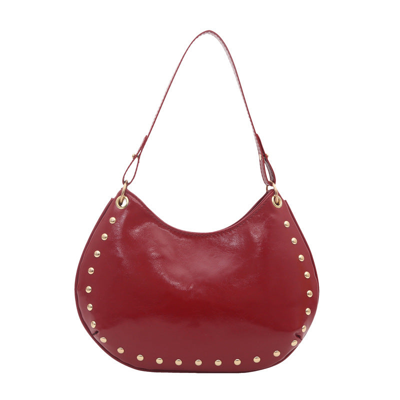 Damen elegante Schultertasche mit goldenen Nieten Nord Taschen