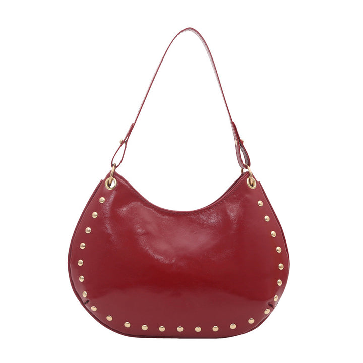 Damen elegante Schultertasche mit goldenen Nieten Nord Taschen