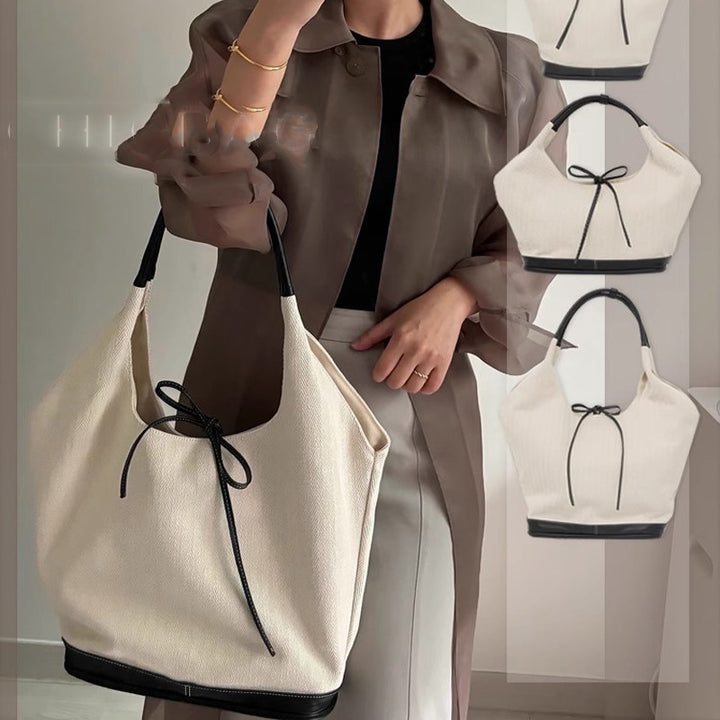 Damen Hobo-Tasche mit raffiniertem Knotenverschluss und strapazierfähigem Canvas Nord Taschen
