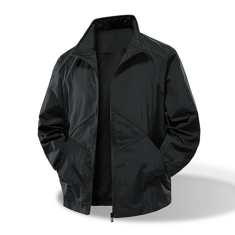 Herren Leichte Windbreaker-Outdoorjacke mit Stehkragen, Zweiwege-Reißverschluss und verdeckten Taschen Nord Taschen