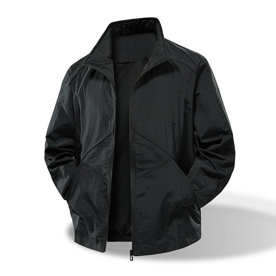 Herren Leichte Windbreaker-Outdoorjacke mit Stehkragen, Zweiwege-Reißverschluss und verdeckten Taschen Nord Taschen