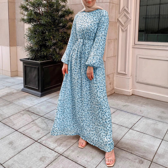 Damen Elegantes Maxikleid mit floralen Mustern Nord Taschen