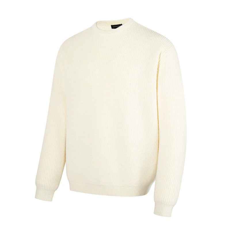 Herren Feinstrickpullover mit Rundhalsausschnitt und geripptem Strukturstrick Nord Taschen