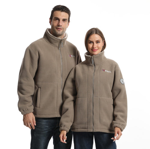 Herren Fleece-Outdoorjacke mit Stehkragen durchgehendem Reißverschluss und elastischen Bündchen Nord Taschen