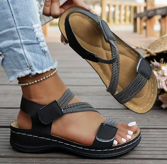 Damen Komfortable Sandalen mit verstellbaren Riemen und ergonomischem Fußbett