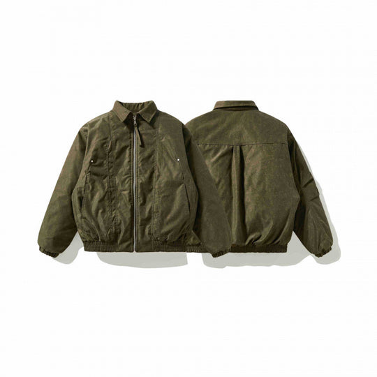 Herren Leicht wattierte Canvas-Fieldjacke mit Hemdkragen, verdeckter Nahtdetail-Optik und elastischem Bund Nord Taschen