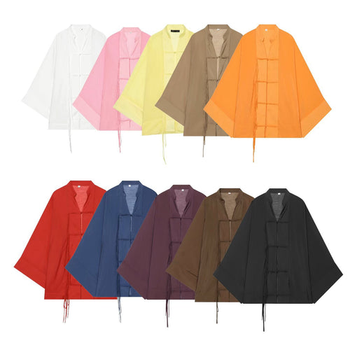 Damen Kimono-Capejacke mit Chinaknopfverschluss und langen Quasten Nord Taschen
