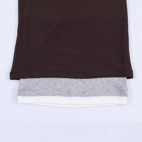 Damen Lagenlook-Longsleeve mit integriertem Kurzarm-Overlay Nord Taschen