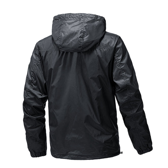 Herren Leichte wasserabweisende kompakt verstaubare Windjacke mit Kapuze Nord Taschen