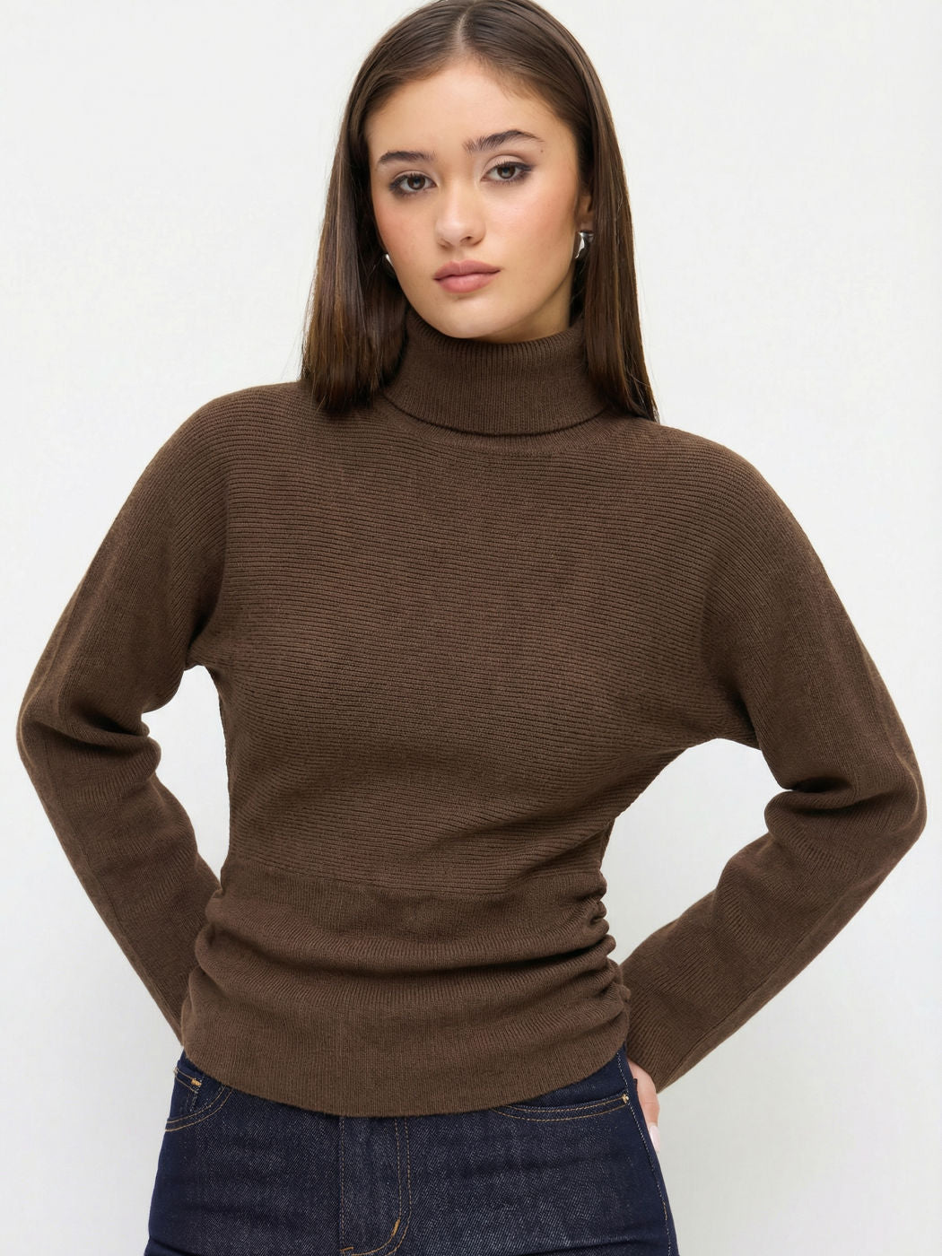 Damen Eleganter Rollkragenpullover Nord Taschen