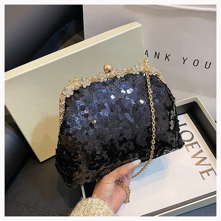 Damen Clutch mit funkelnden Pailletten Nord Taschen