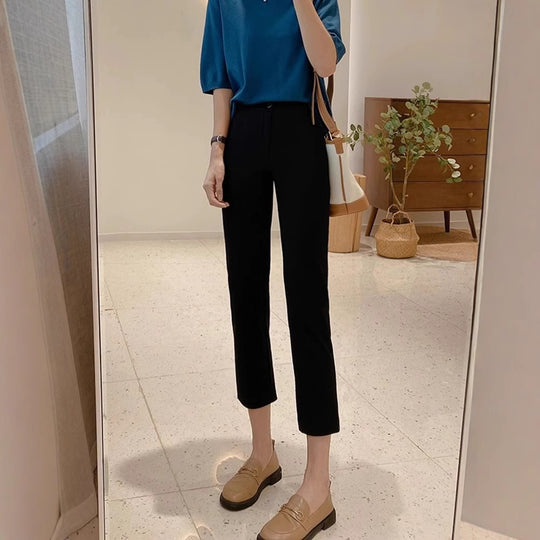 Damen Figurbetonte Stoffhose Nord Taschen