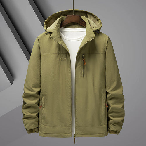 Herren Leichte Regenjacke mit Kapuze und wasserabweisender Mikrofaser-Außenhaut Nord Taschen