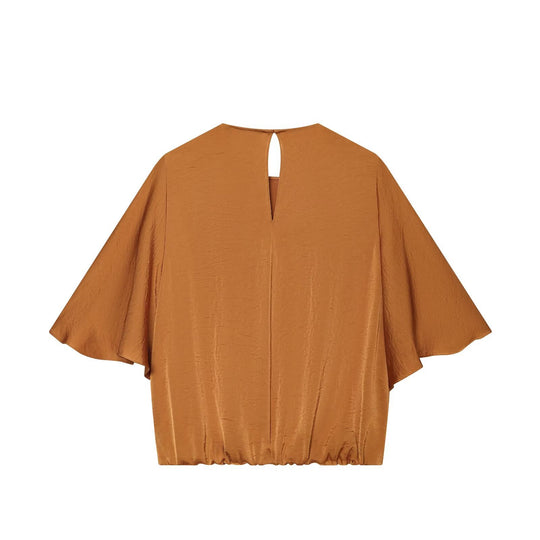 Damen Weite Satin‑Palazzohose mit hoher Taille und vorderer Drapé‑Überlappung Nord Taschen