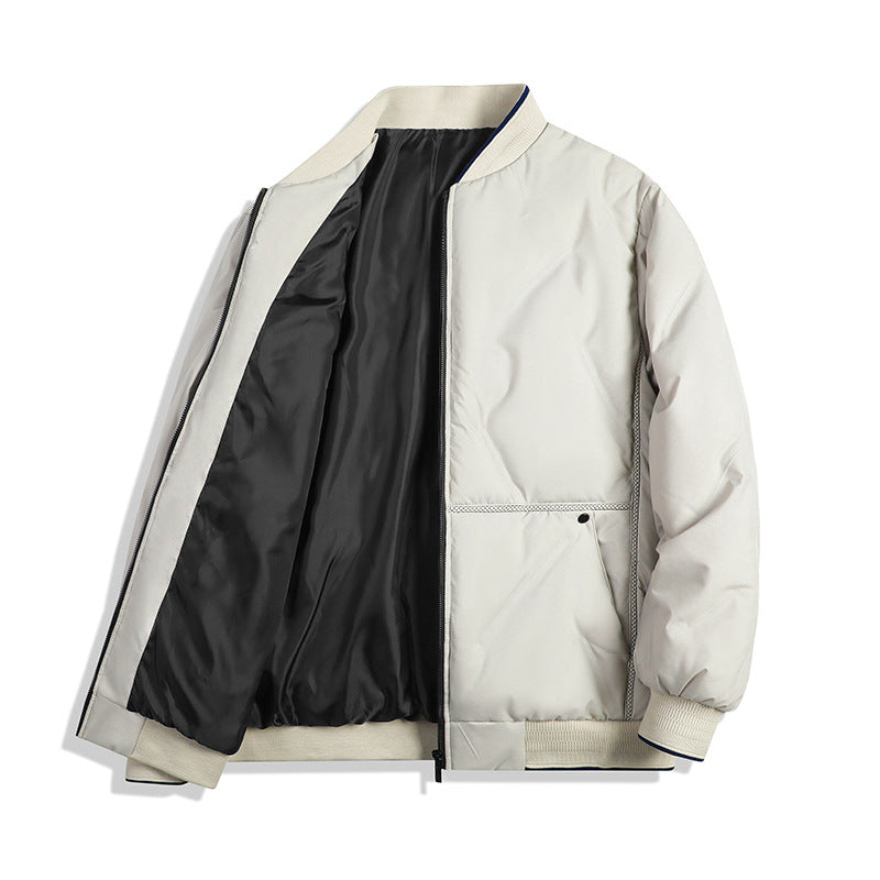 Herren Minimalistische Thermo-Bomberjacke mit glattem Innenfutter und verdeckter Reißverschlussblende Nord Taschen