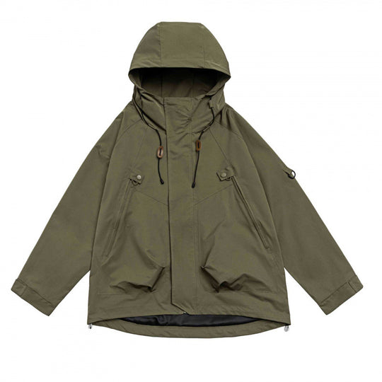 Unisex Oversize-Utility-Parka mit Kapuze, verdeckter Frontleiste und Multifunktions-Taschen Nord Taschen