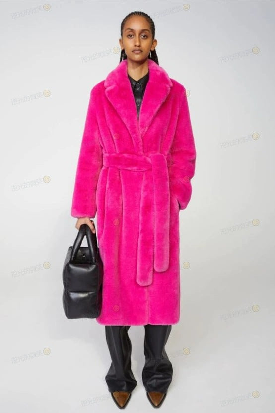 Damen Maxi Kunstpelzmantel im Teddy‑Finish mit extra großem Umlegekragen Nord Taschen