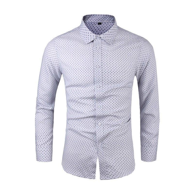 Herren Slim-Fit Hemd mit feinem Pünktchenmuster und Kentkragen Nord Taschen