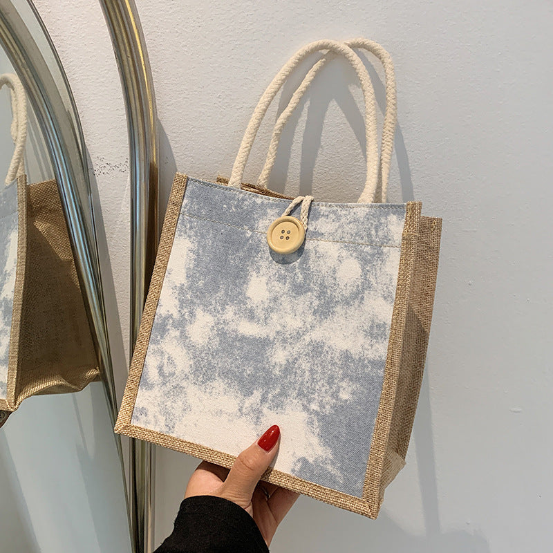Damen Jute-Tragetasche mit elegantem Gewebe und robusten Schnüren Nord Taschen