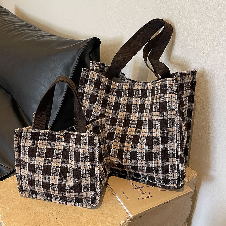 Damen Tragetasche mit modischem Karomuster Nord Taschen